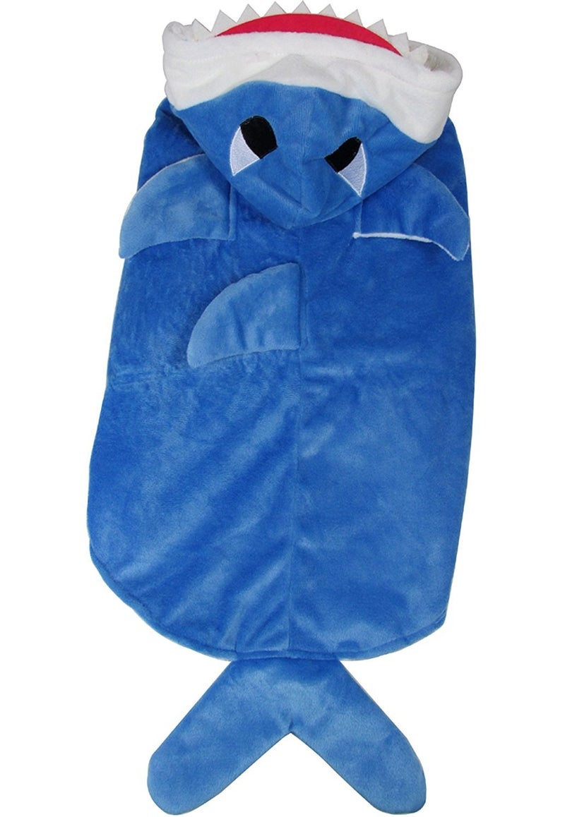 Mogoko Funny Dog Cat Shark Costumes, Pet Halloween Christmas Cosplay Dress, Large Pet Shark Costume, Animal Fleece Hoodie Warm Outfits Clothes (XXL Size) - Image 4